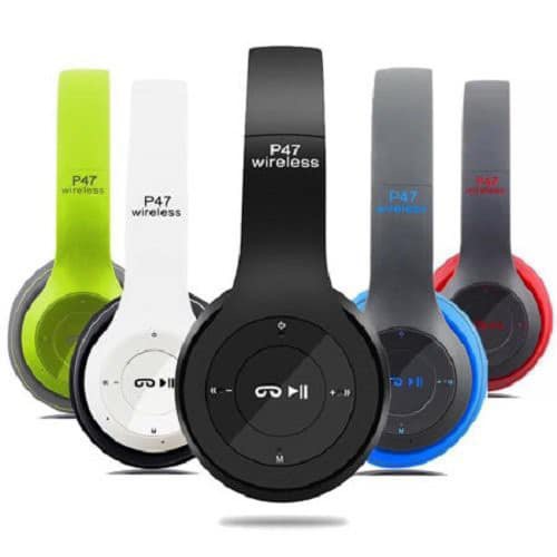 P47 Bluetooth Headset HiFi Stereo Foldable Wireless Sports Headphone ENC Noise Cancellation 24H Playtime Volume Control Bluetooth 5.3 IPX4 long battery life Deep Bass I
