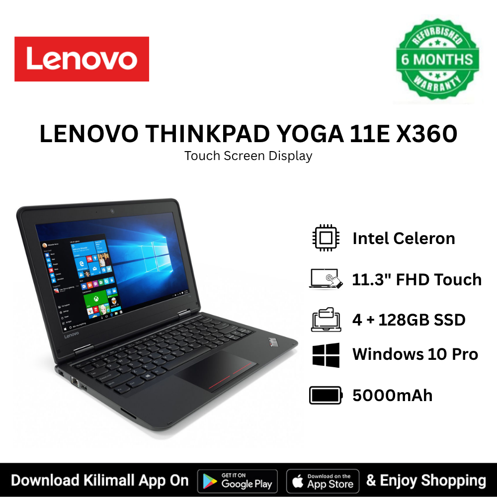 Refurbished Lenovo ThinkPad Yoga 11e X360 2-in-1 with stylus pen laptop Intel Celeron 1.3GHz 8GB RAM 128GB SSD 11.3 inch Full HD Touch Screen Display Ultra-Light Windows 10 Pro HDMI USB Ethernet port