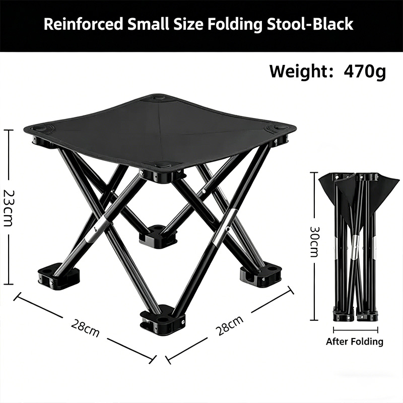 【🔥 Stronger Support】Upgraded Reinforced Base
Portable Folding Camping Chair Stool with Durable Metal Frame 
for Fishing, Picnic, Sketching and Outdoor Use