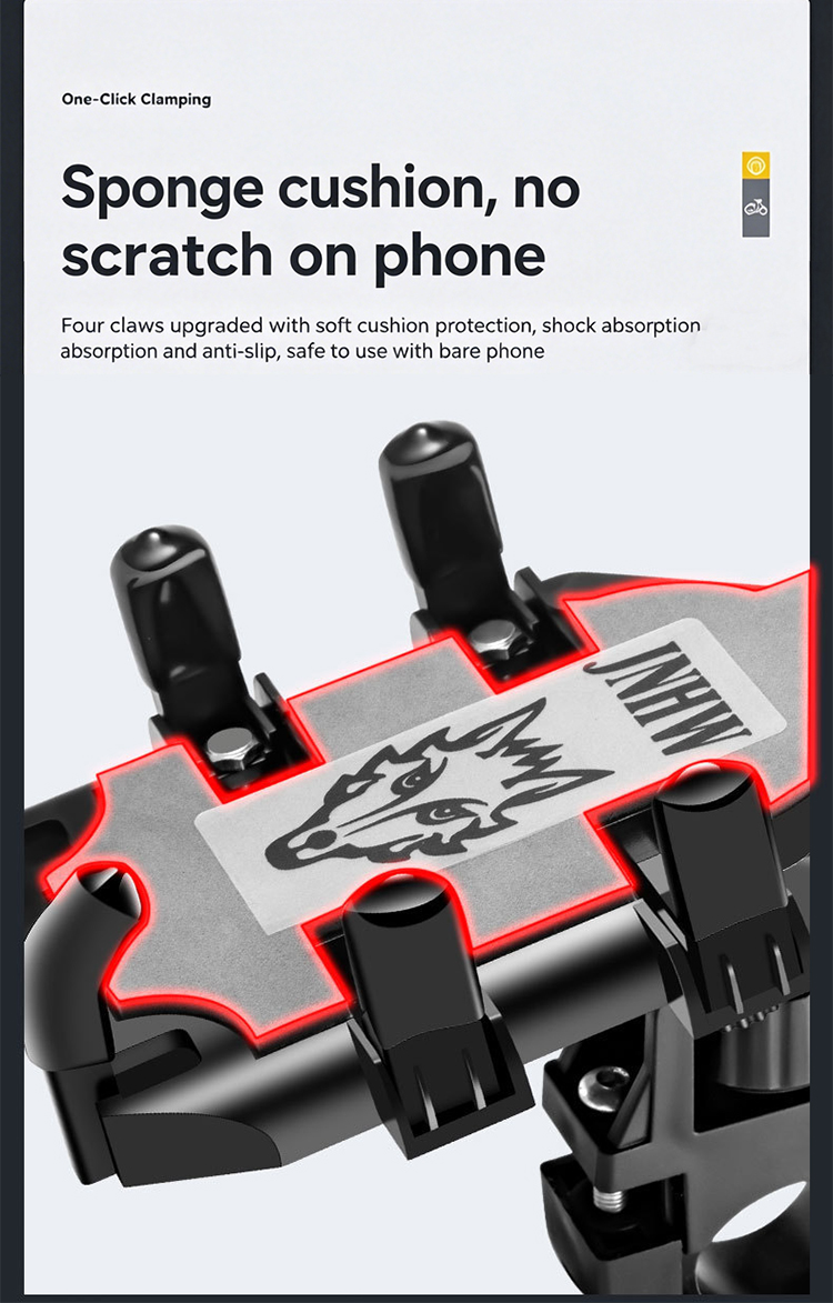 【Secure Grip + 360° Rotatable】Durable Universal Bike Motorcycle E-Scooter Phone Holder, Firm Anti-Slip Handlebar Mount for 4.7-7.2 Inch Phones