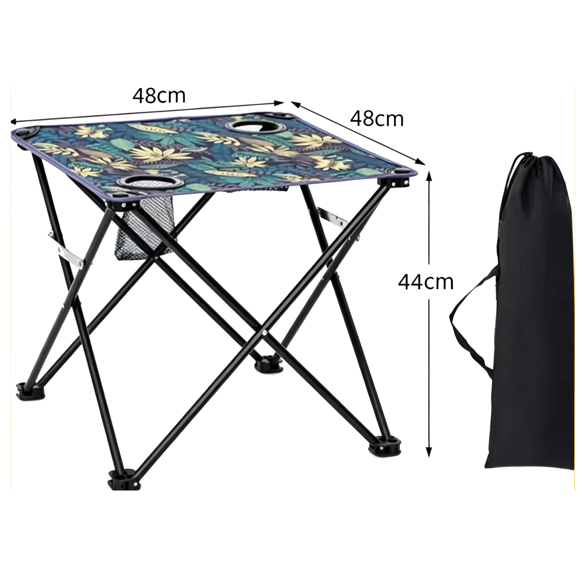 Outdoor Folding Portable Chair Table Picnic Camping Folding Table Lightweight Portable Metal Square Small Camping Table Casual Oxford Cloth Folding Chair for Outdoor Tourism Beach Use