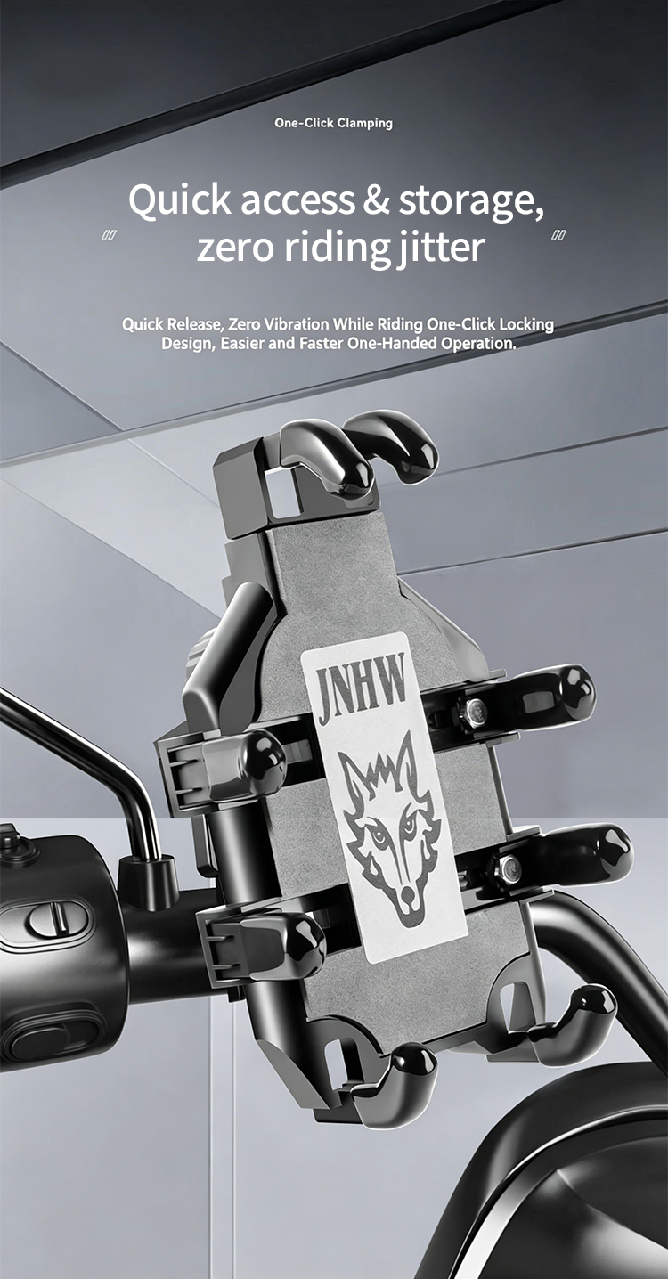 【Secure Grip + 360° Rotatable】Durable Universal Bike Motorcycle E-Scooter Phone Holder, Firm Anti-Slip Handlebar Mount for 4.7-7.2 Inch Phones