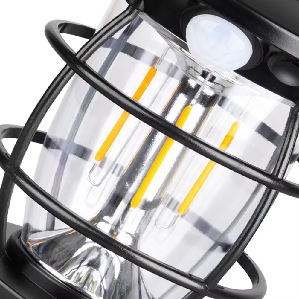 【sloar light】Vintage Solar Camping Lantern Outdoor Waterproof Retro Hanging LED Lamp for Garden Patio Tent Lighting Camping Lantern