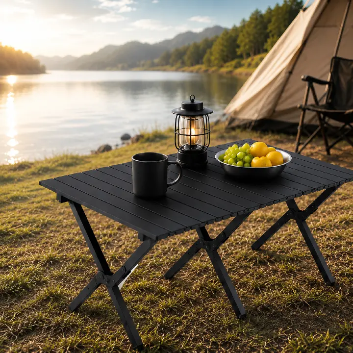 Picnic Table Egg Roll Table Lightweight Portable Picnic Party Equipment Camping Portable Adjustable Light Weight Table Garden Tables Folding Table