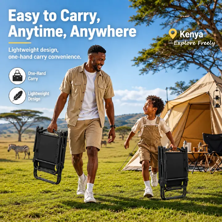 180kg Load Capacity, Multi-functional Folding Kemet Chair – Easy Stackable & Portable
For Camping, Home Use, with High-End Quality