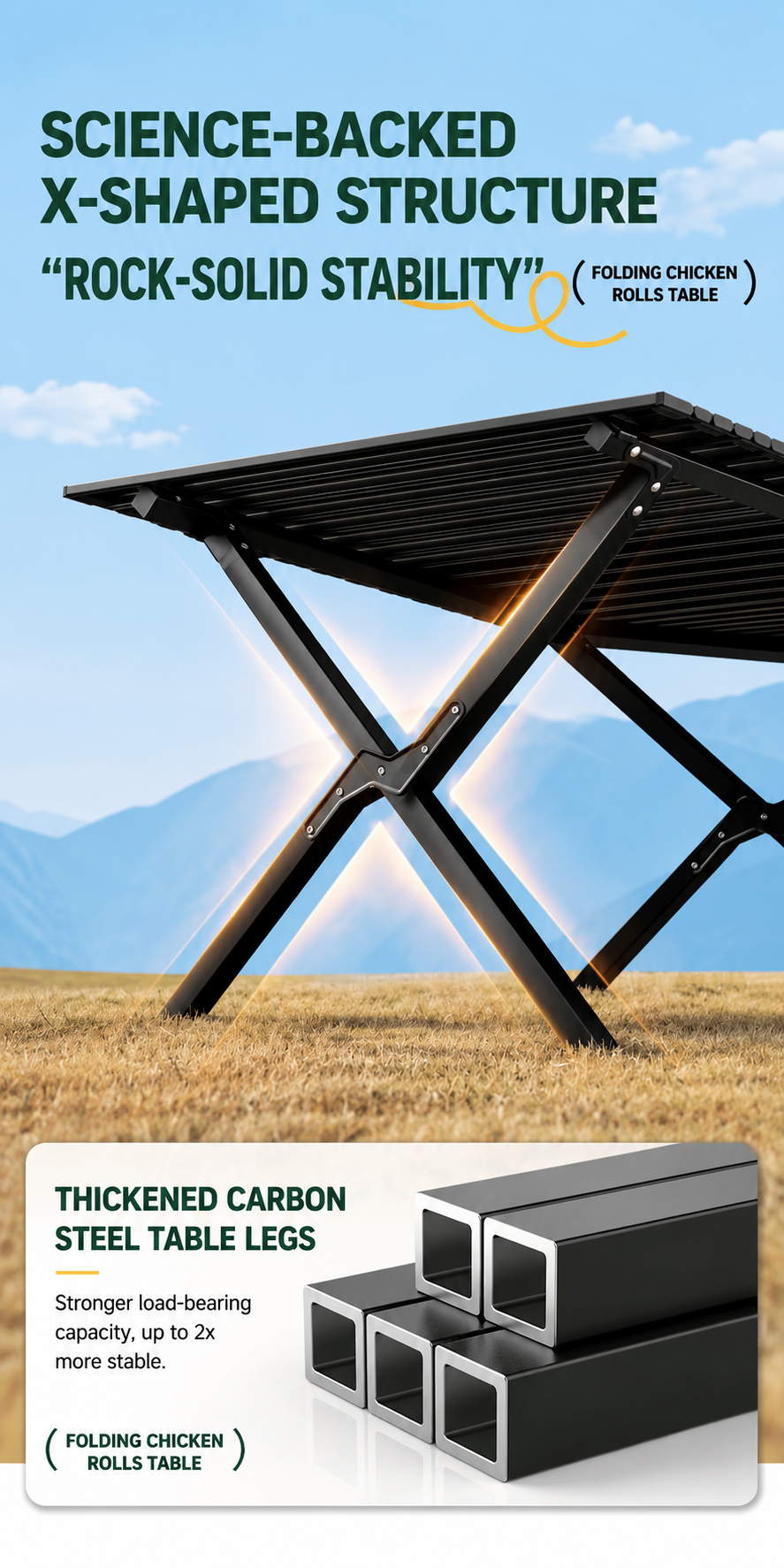 Picnic Table Egg Roll Table Lightweight Portable Picnic Party Equipment Camping Portable Adjustable Light Weight Table Garden Tables Folding Table