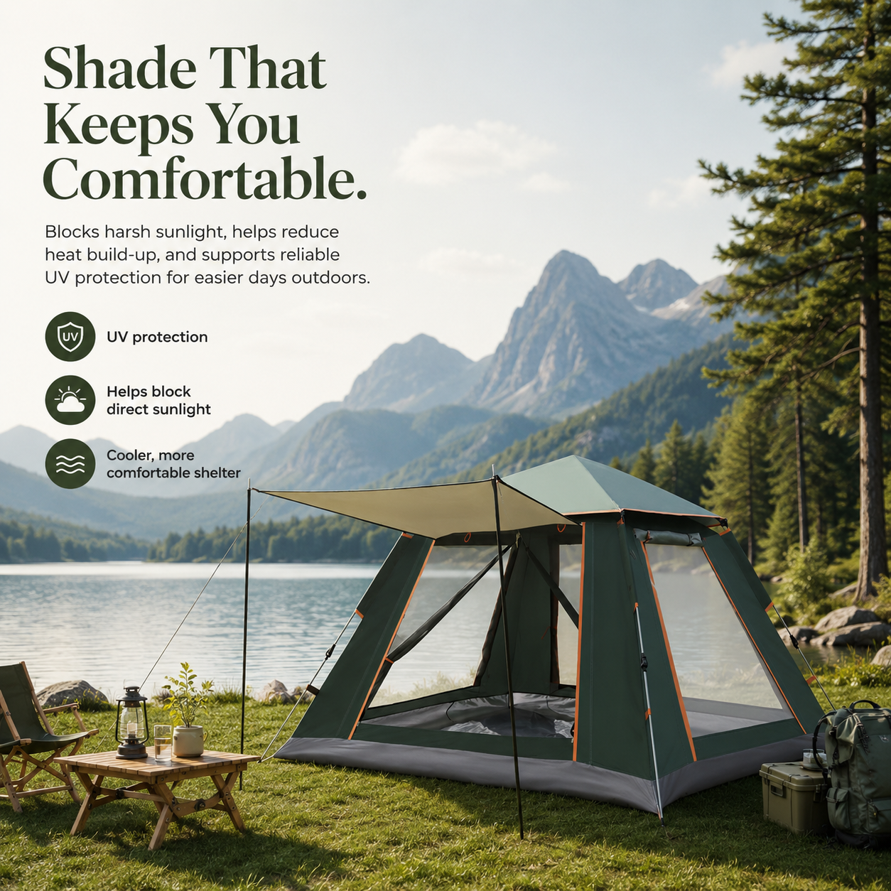 【360° MOSQUITO-PROOF CAMPING 】Panoramic Automatic Dome Tent | 1 Door + 3 Windows | Immerse in Nature