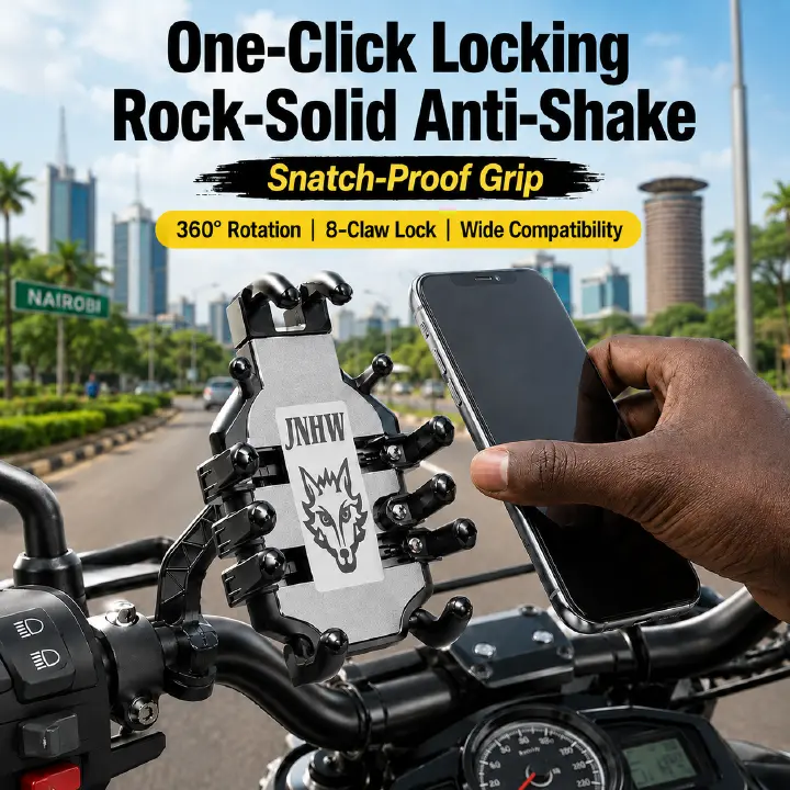 【Secure Grip + 360° Rotatable】Durable Universal Bike Motorcycle E-Scooter Phone Holder, Firm Anti-Slip Handlebar Mount for 4.7-7.2 Inch Phones