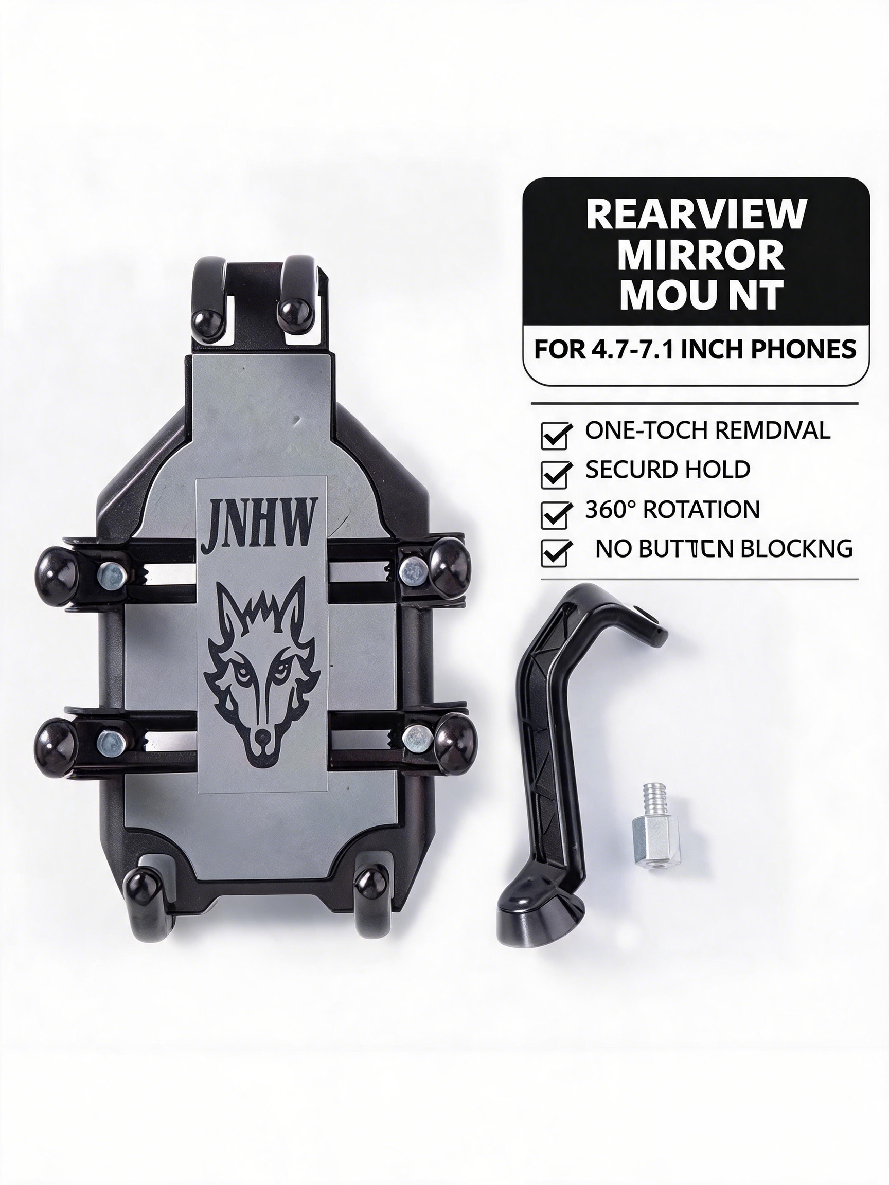 【Secure Grip + 360° Rotatable】Durable Universal Bike Motorcycle E-Scooter Phone Holder, Firm Anti-Slip Handlebar Mount for 4.7-7.2 Inch Phones
