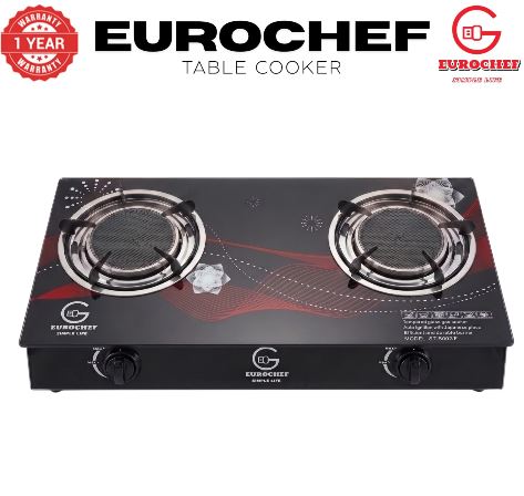 Eurochef Double Burner Glass Top INFRARED, Gas Saving Cooktop