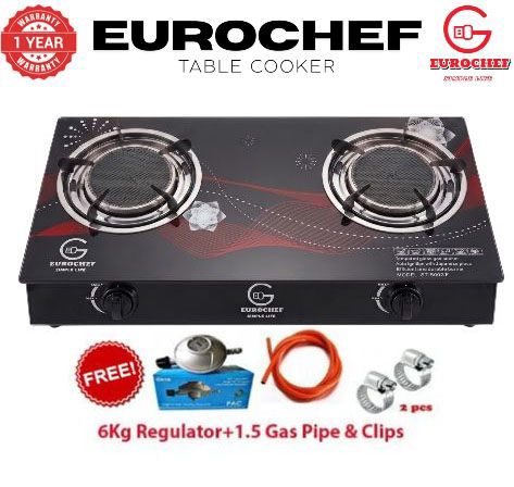 Eurochef Double Burner Glass Top INFRARED Gas Cooker