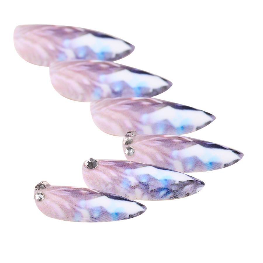 Premium Press On Nails Almond Stiletto Crystal Rhinestone False Nails Artificial Acrylic Nail Tips Wholesale view 5
