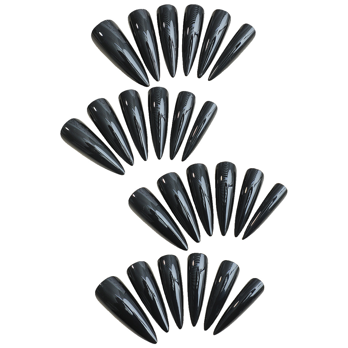 Long Stiletto Press On Nails Dark Edgy Style Solid Color Removable False Nails European Artificial Nail Tips Full Cover view 4
