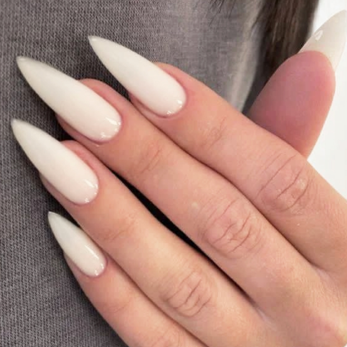 Long Stiletto Press On Nails Dark Edgy Style Solid Color Removable False Nails European Artificial Nail Tips Full Cover view 8
