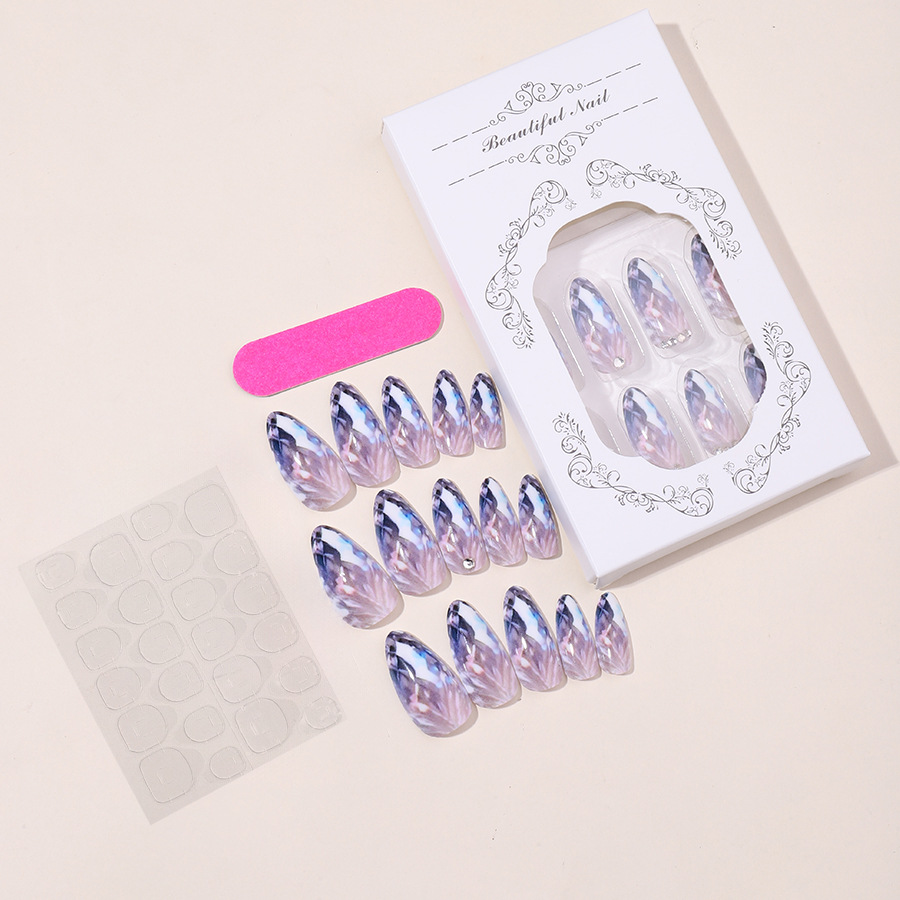 Premium Press On Nails Almond Stiletto Crystal Rhinestone False Nails Artificial Acrylic Nail Tips Wholesale view 3