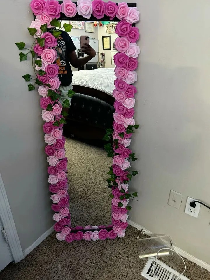 NOW AVAILABLE!!! 🌹BIG DIY Decorative Mirror Petals, Artificial Decorative Flowers + GLUE STICK Blue, white, red, pink, blue, purple, brown, yellow, gray, green