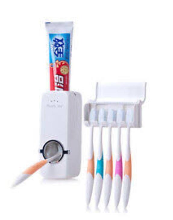 🌟Simple Toothpaste dispenser+5pcs toothbrush holder  n