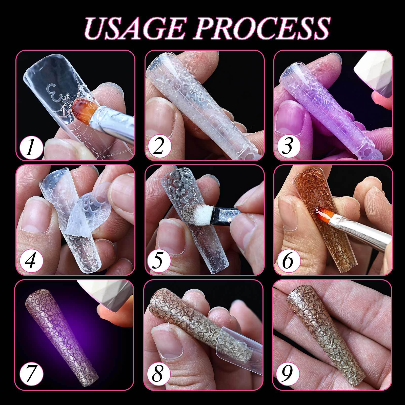 24PCS Snowflake Silicone Nail Sticker Leopard Universal Size Nail Crystals Molds Stamping Tool Reusable DIY Manicure Mold E0197 view 9