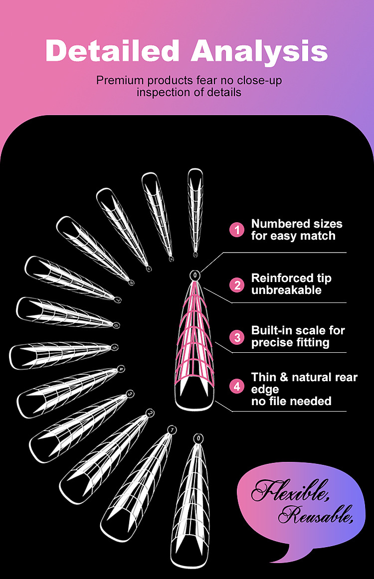 120Pcs Dual Forms Finger Top Forms For False Nail Art Tips Upper Form For Poly Nail Gel Extension Building Mold Nail Forms E0144A view 3