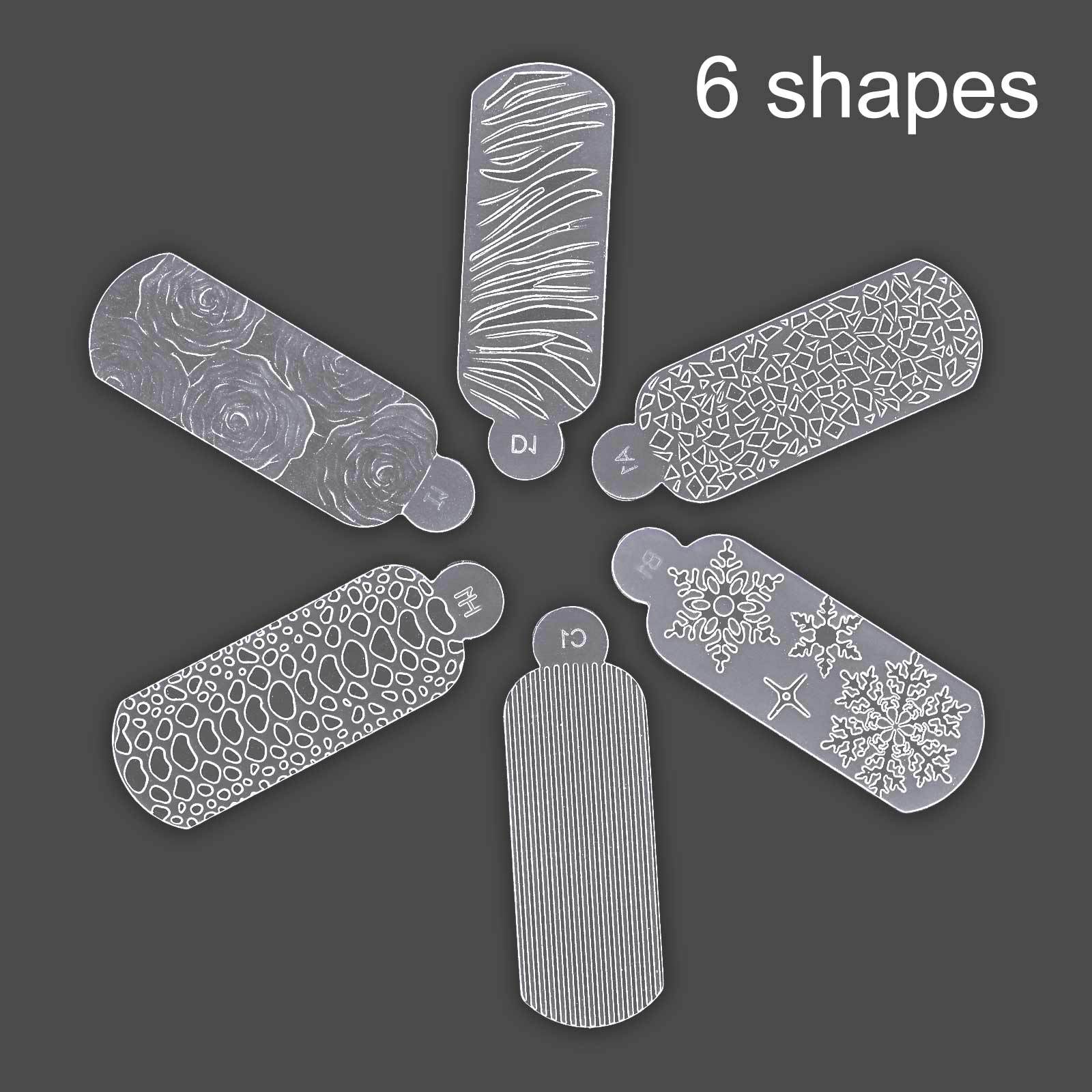 24PCS Snowflake Silicone Nail Sticker Leopard Universal Size Nail Crystals Molds Stamping Tool Reusable DIY Manicure Mold E0197 view 7