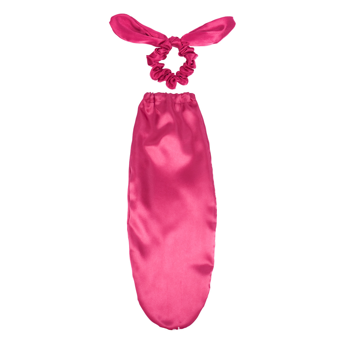 Satin Sleep Cap with Hair Bow Scrunchies, Soft Long Hair Bonnet for Long Hair, Hair Protector for Daily Use & Nighttime E0302