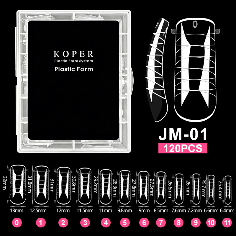 120Pcs Dual Forms Finger Top Forms For False Nail Art Tips Upper Form For Poly Nail Gel Extension Building Mold Nail Forms E0144A view 10