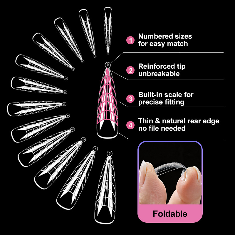 120Pcs Dual Forms Finger Top Forms For False Nail Art Tips Upper Form For Poly Nail Gel Extension Building Mold Nail Forms E0144A view 7
