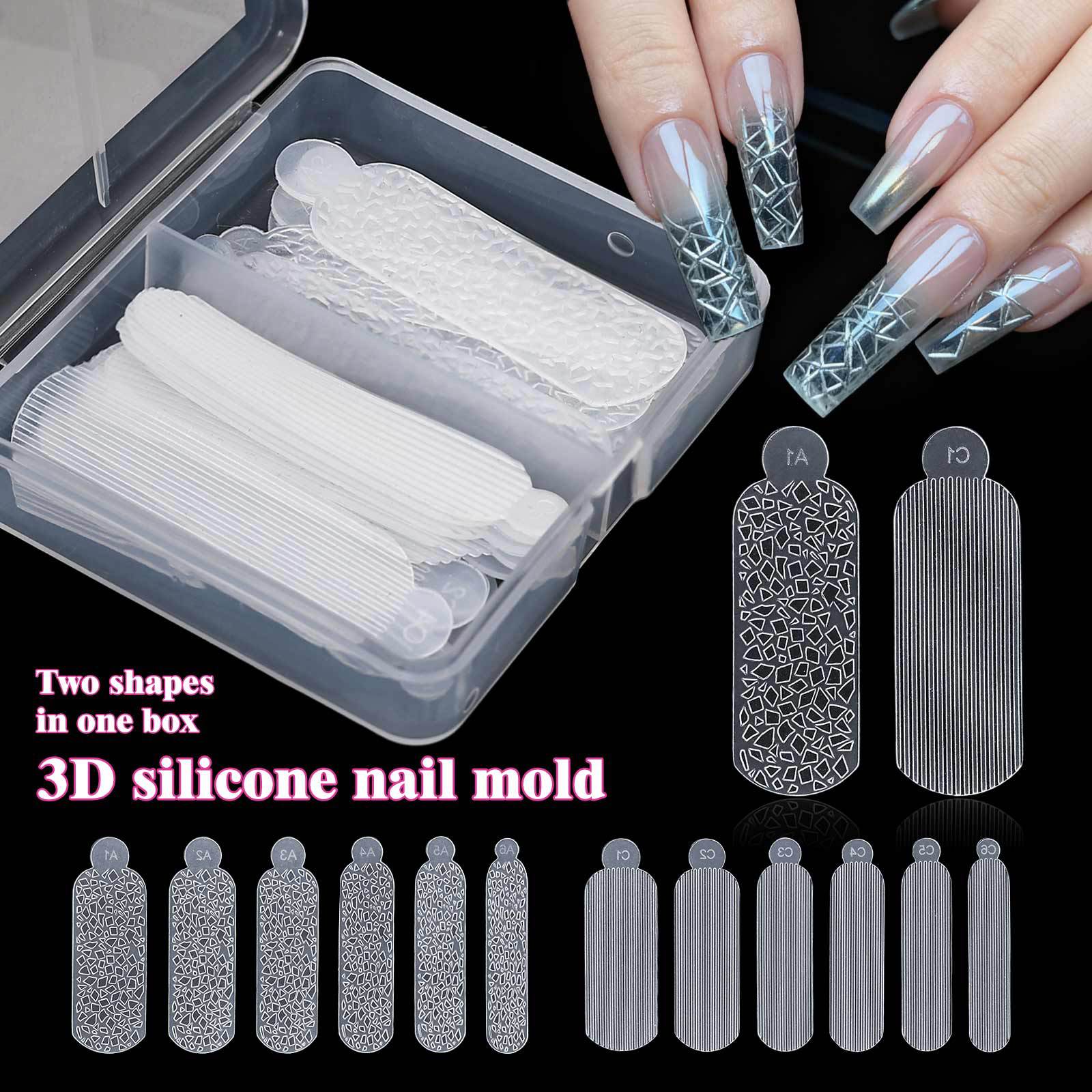 24PCS Snowflake Silicone Nail Sticker Leopard Universal Size Nail Crystals Molds Stamping Tool Reusable DIY Manicure Mold E0197 view 3