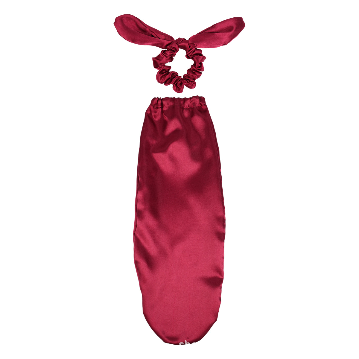 Satin Sleep Cap with Hair Bow Scrunchies, Soft Long Hair Bonnet for Long Hair, Hair Protector for Daily Use & Nighttime E0302