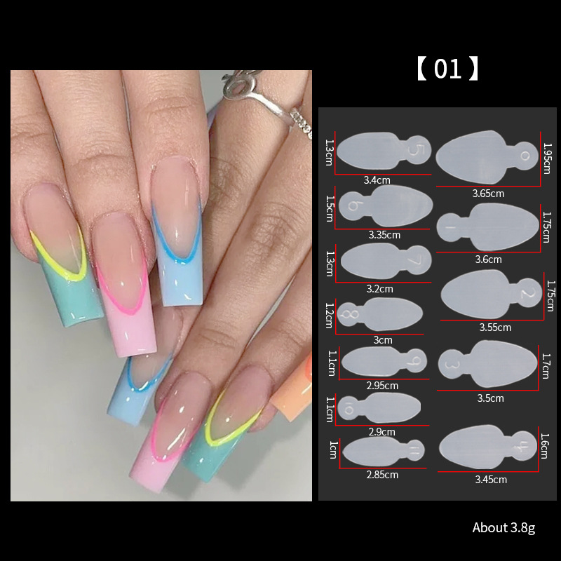 12pcs Dual Nail Forms False Tips For Gel Extension Quick Building French Nails Mold Soft Silicone Pads Manicure Tools E0142A view 2