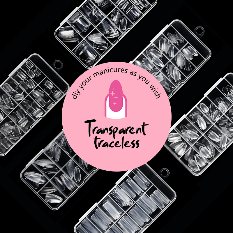 Nail Tips 120 PCS Clear False Nails Artificial Full Cover 12 Size Acrylic Press on Nails for Nail Extension Nail Salon E0145A
