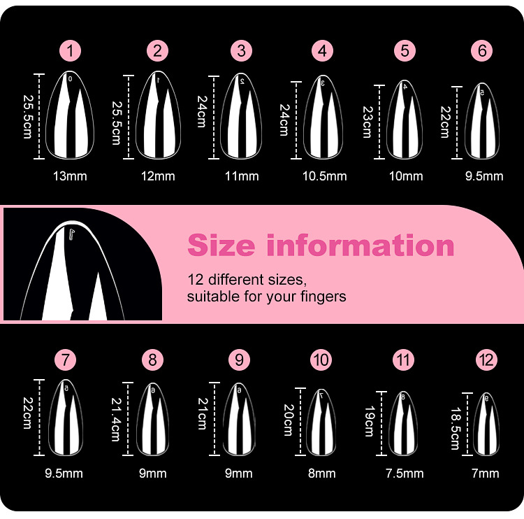Nail Tips 120 PCS Clear False Nails Artificial Full Cover 12 Size Acrylic Press on Nails for Nail Extension Nail Salon E0145A view 10