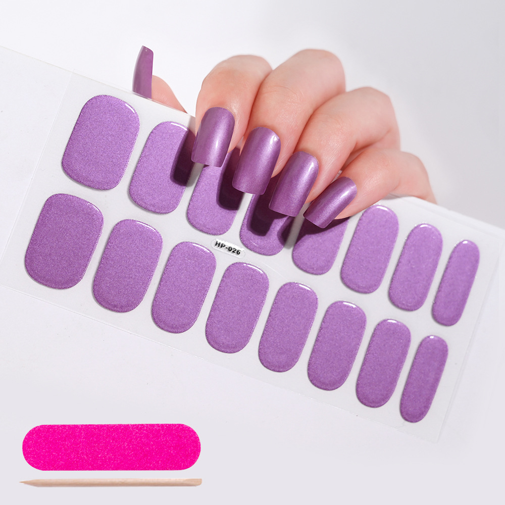 UV Semi-Cured Gel Nail Wraps Stickers Strips French Long Lasting Full Cover LED Gel Semi Cured Nail Sliders For Nail Extension E0143 view 7