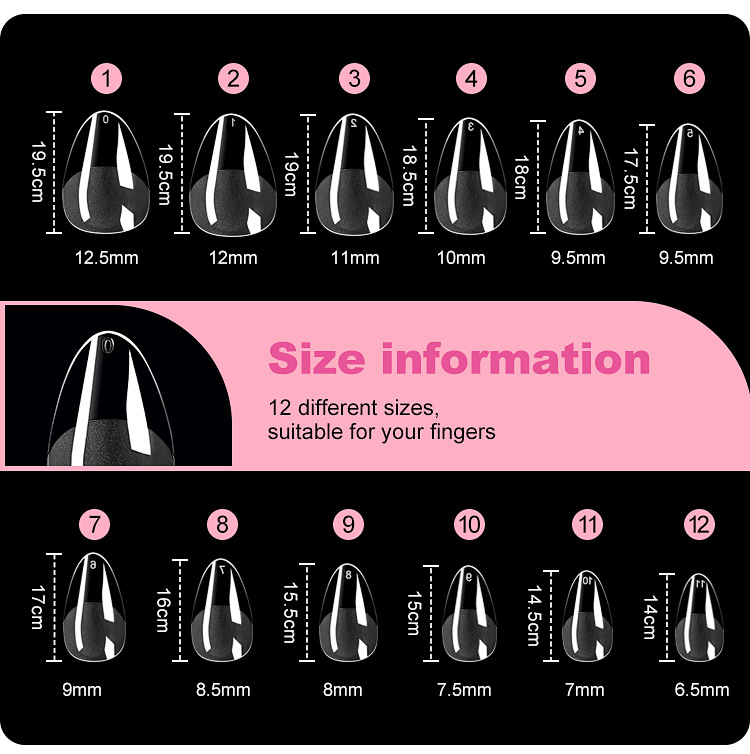 Nail Tips 120 PCS Clear False Nails Artificial Full Cover 12 Size Acrylic Press on Nails for Nail Extension Nail Salon E0145A view 8