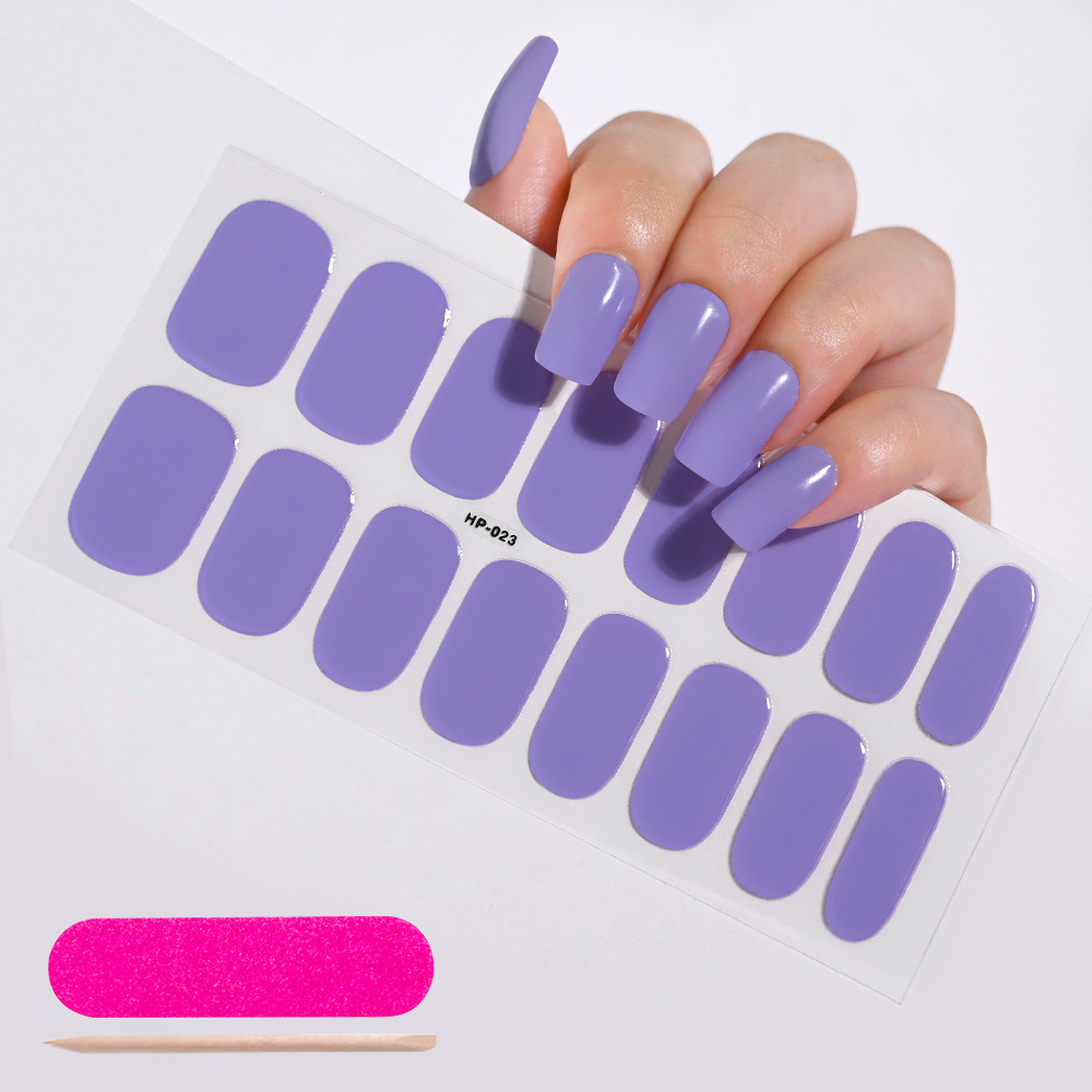 UV Semi-Cured Gel Nail Wraps Stickers Strips French Long Lasting Full Cover LED Gel Semi Cured Nail Sliders For Nail Extension E0143 view 4