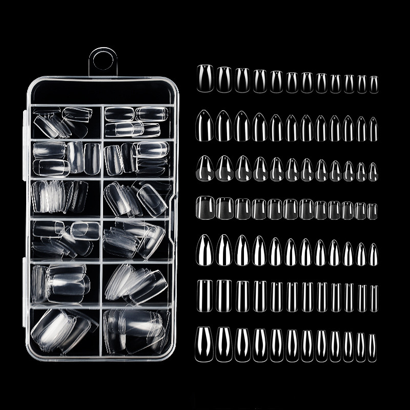 Nail Tips 120 PCS Clear False Nails Artificial Full Cover 12 Size Acrylic Press on Nails for Nail Extension Nail Salon E0145A view 2