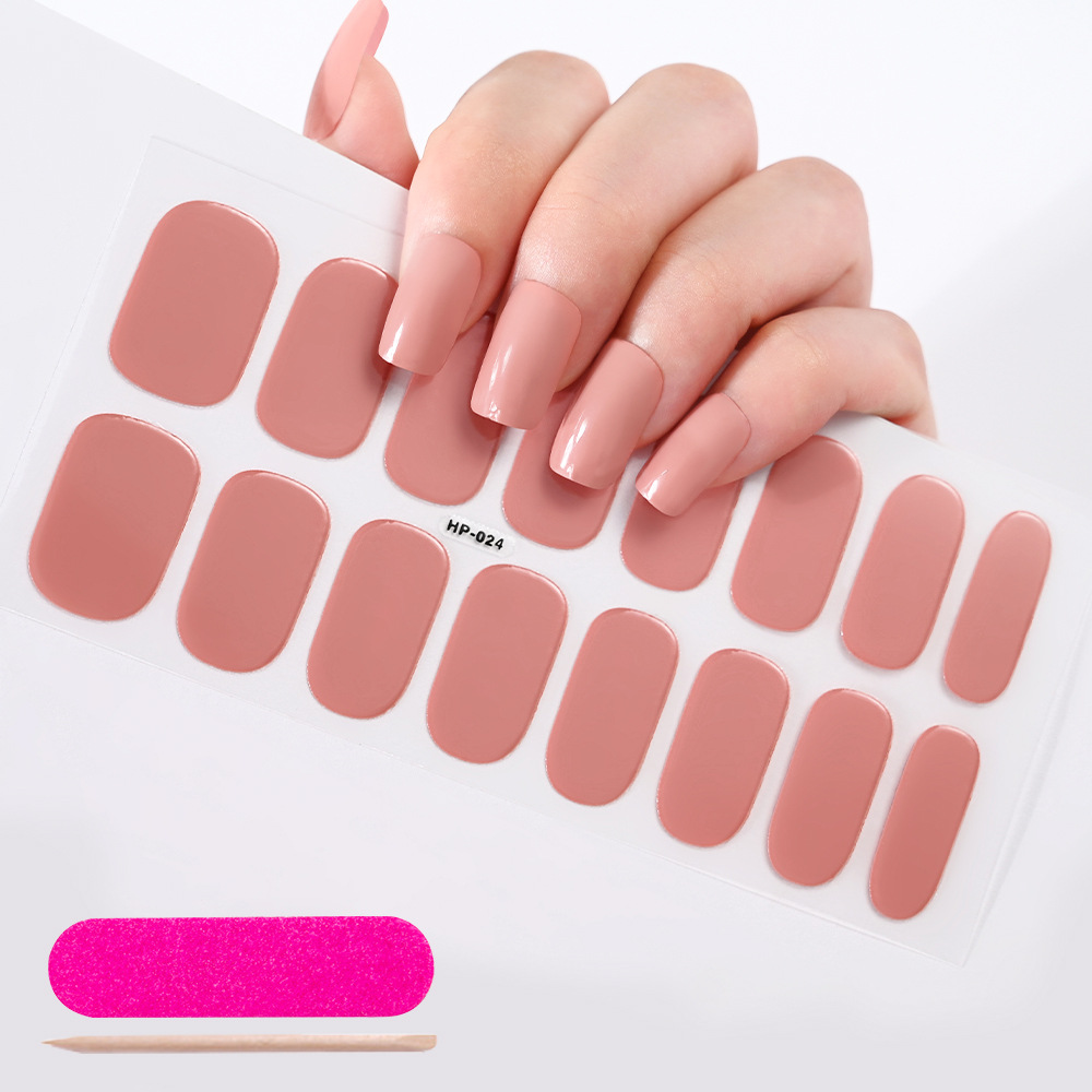 UV Semi-Cured Gel Nail Wraps Stickers Strips French Long Lasting Full Cover LED Gel Semi Cured Nail Sliders For Nail Extension E0143 view 5