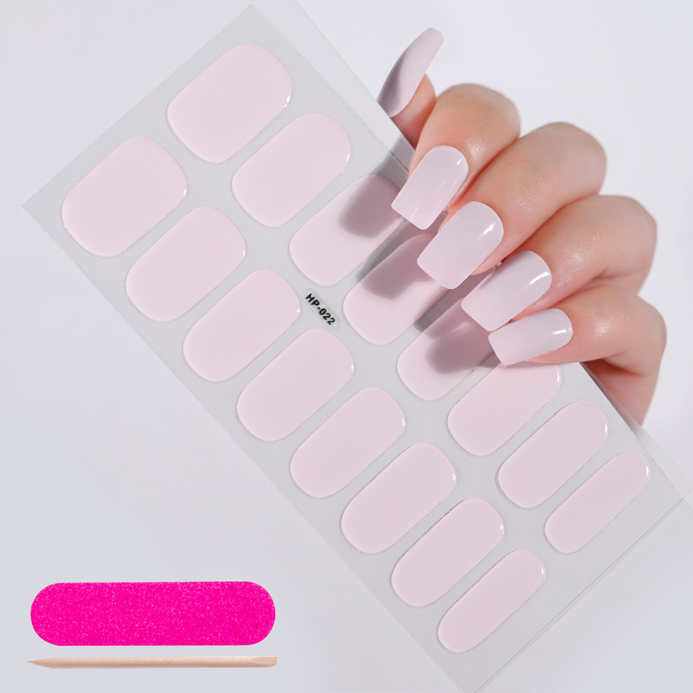 UV Semi-Cured Gel Nail Wraps Stickers Strips French Long Lasting Full Cover LED Gel Semi Cured Nail Sliders For Nail Extension E0143 view 3