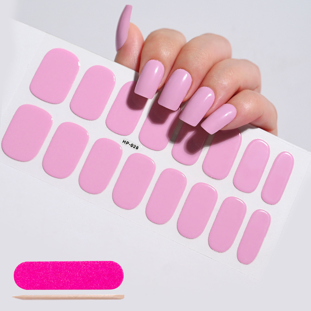 UV Semi-Cured Gel Nail Wraps Stickers Strips French Long Lasting Full Cover LED Gel Semi Cured Nail Sliders For Nail Extension E0143 view 9