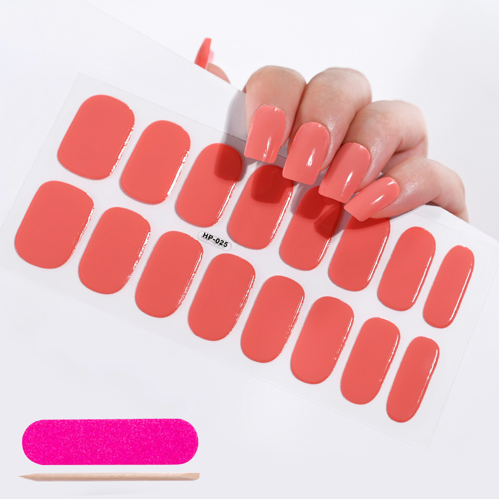 UV Semi-Cured Gel Nail Wraps Stickers Strips French Long Lasting Full Cover LED Gel Semi Cured Nail Sliders For Nail Extension E0143 view 6