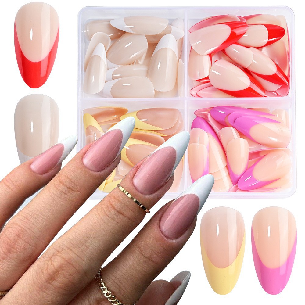 96pcs Nude Leopard French Bowknot False Nails Short Round Square Press On Nails Y2K Cute Leopard Bow Actylic Fake Nails Tips E0188 view 6