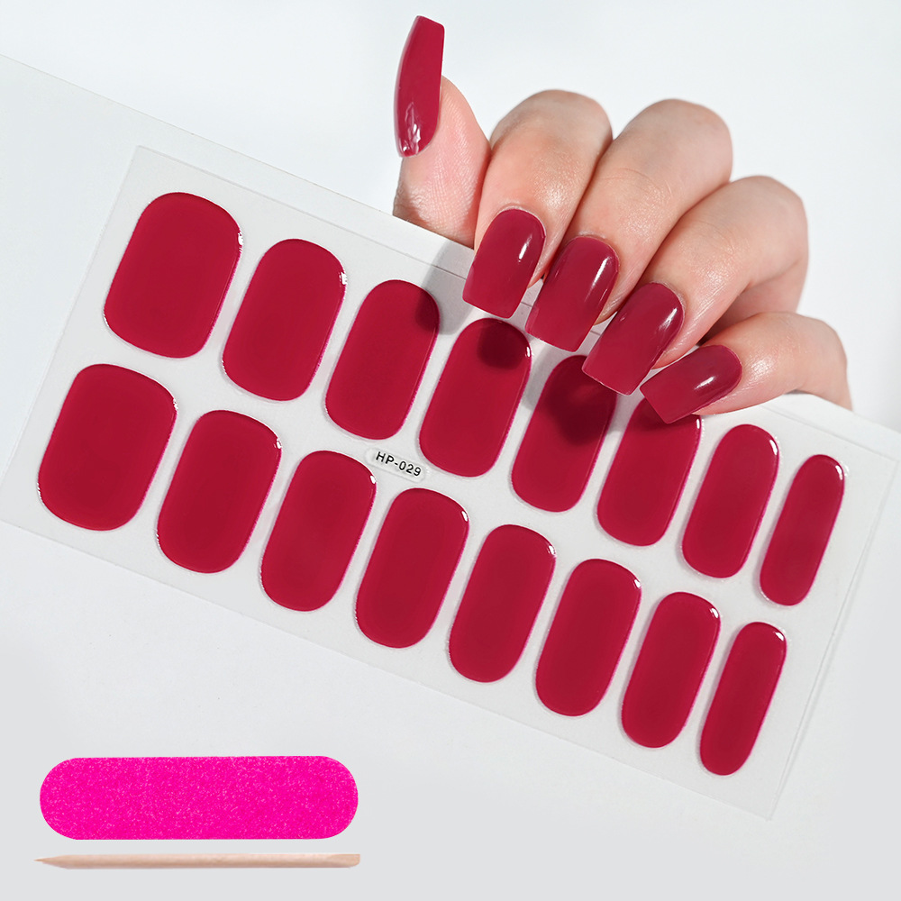 UV Semi-Cured Gel Nail Wraps Stickers Strips French Long Lasting Full Cover LED Gel Semi Cured Nail Sliders For Nail Extension E0143 view 10