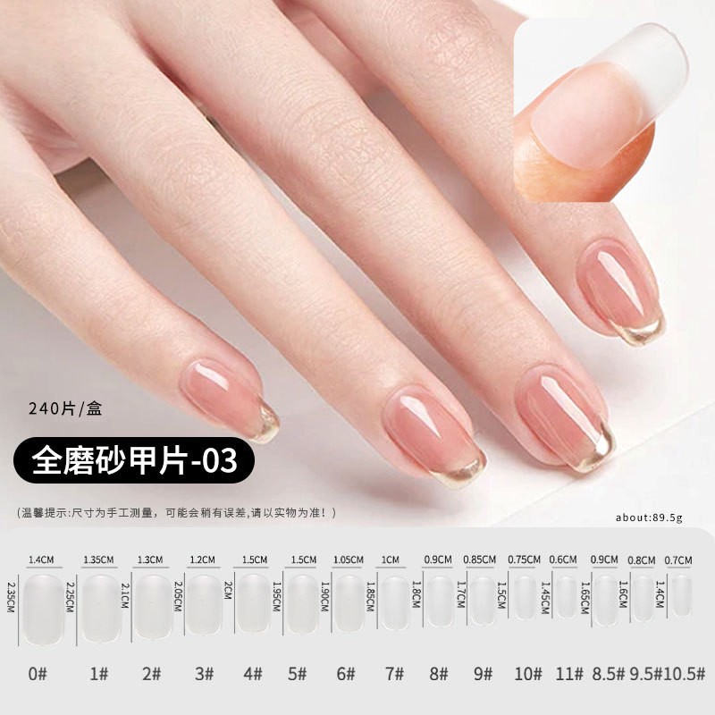 240pcs Press Ons Nails Tips Full Cover Ultra-Thin False Nails Patches Gel Clear Fake Nails Extension Art Accessories E0152A view 3