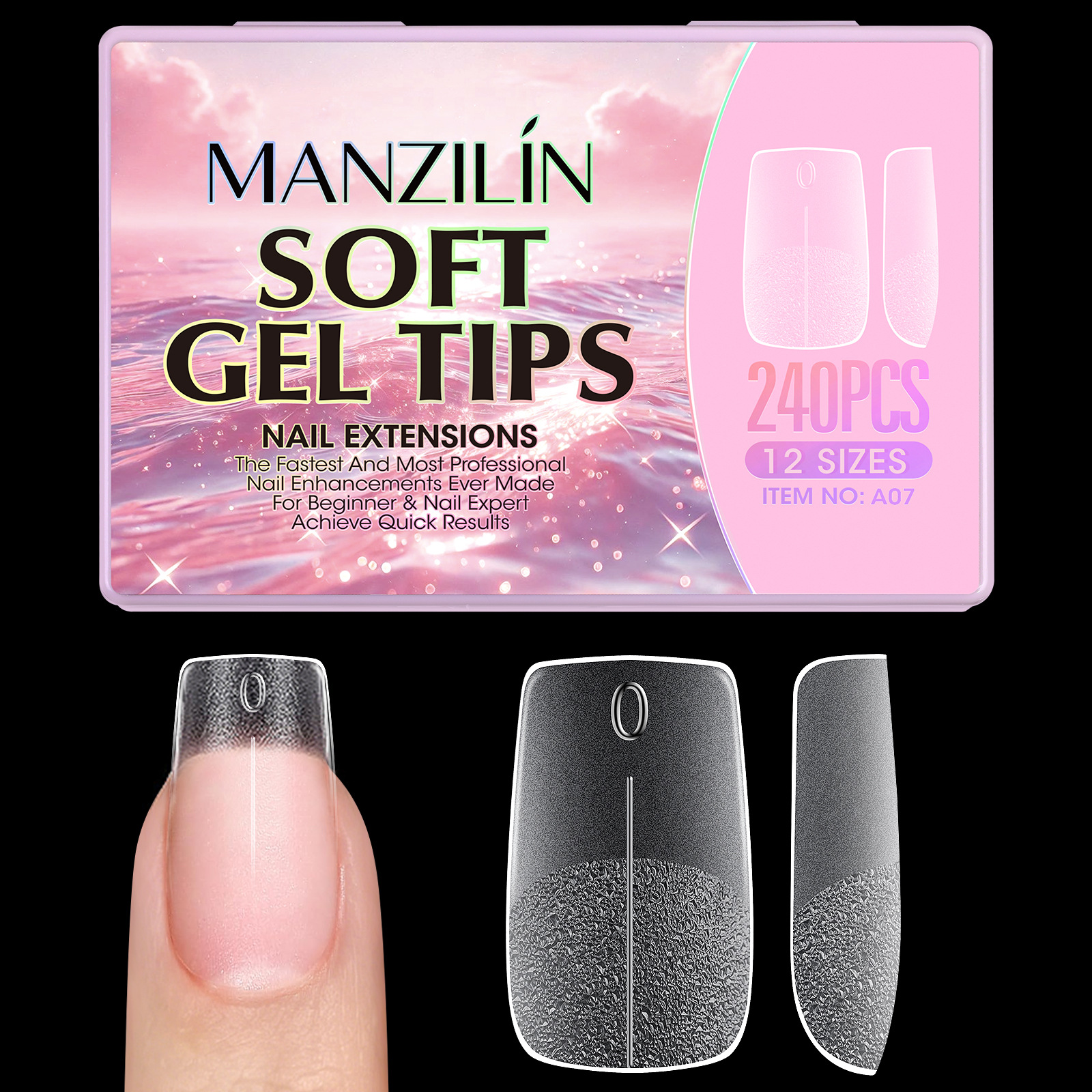 240pcs Short Almond Soft Gel X Nail Tips Full Cover Coffin Stiletto Frosted Matte Fake Nails Press On Nails DIY Salon Manicure E0154A view 10