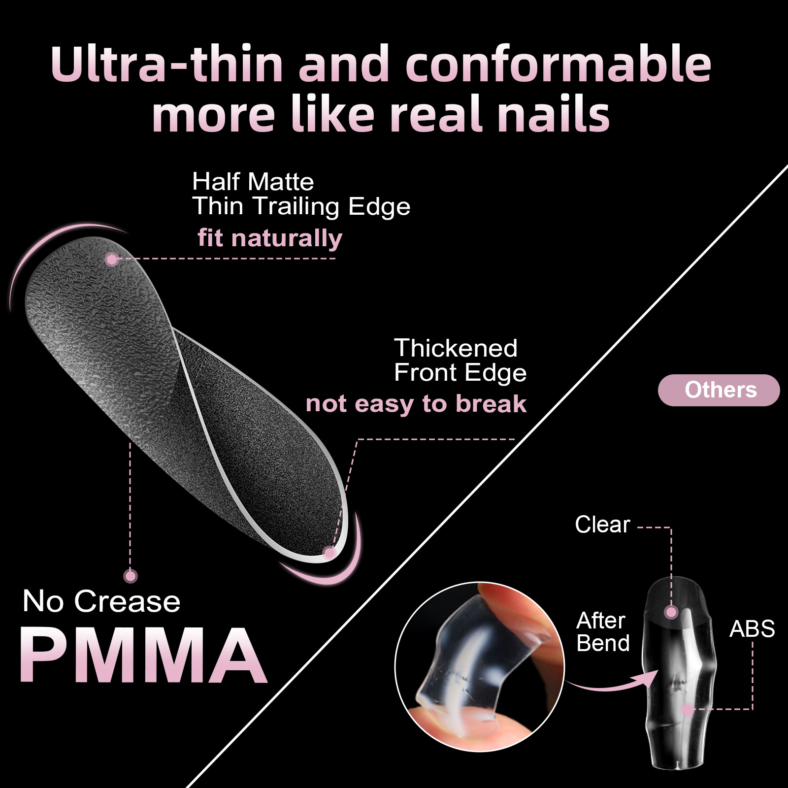 240pcs Short Almond Soft Gel X Nail Tips Full Cover Coffin Stiletto Frosted Matte Fake Nails Press On Nails DIY Salon Manicure E0154A view 3