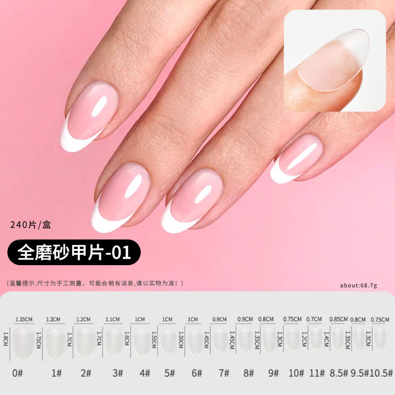 240pcs Press Ons Nails Tips Full Cover Ultra-Thin False Nails Patches Gel Clear Fake Nails Extension Art Accessories E0152A view 4