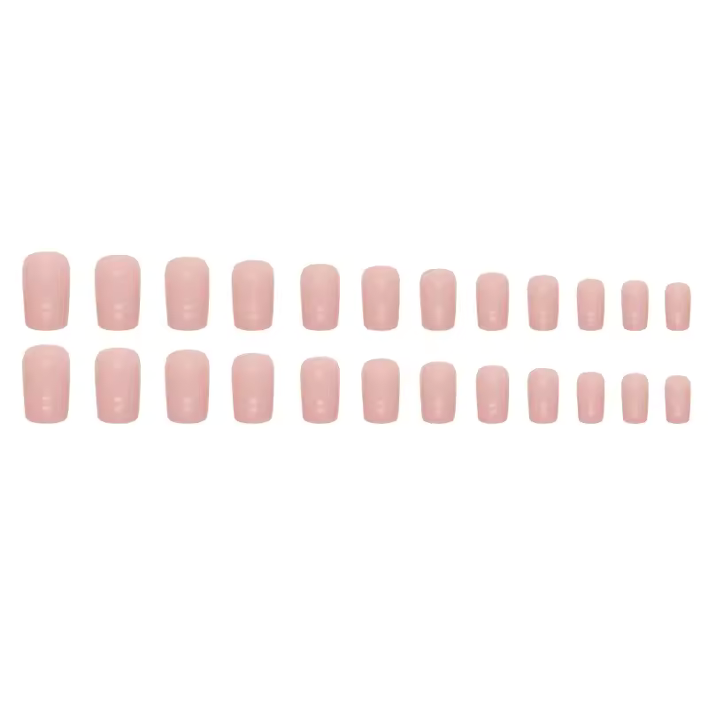 24Pcs Medium length Square Head Europe United States Fake Nail Sweet Girl Glitter False Nails Full Removable Press on Nail Art E0117A view 4