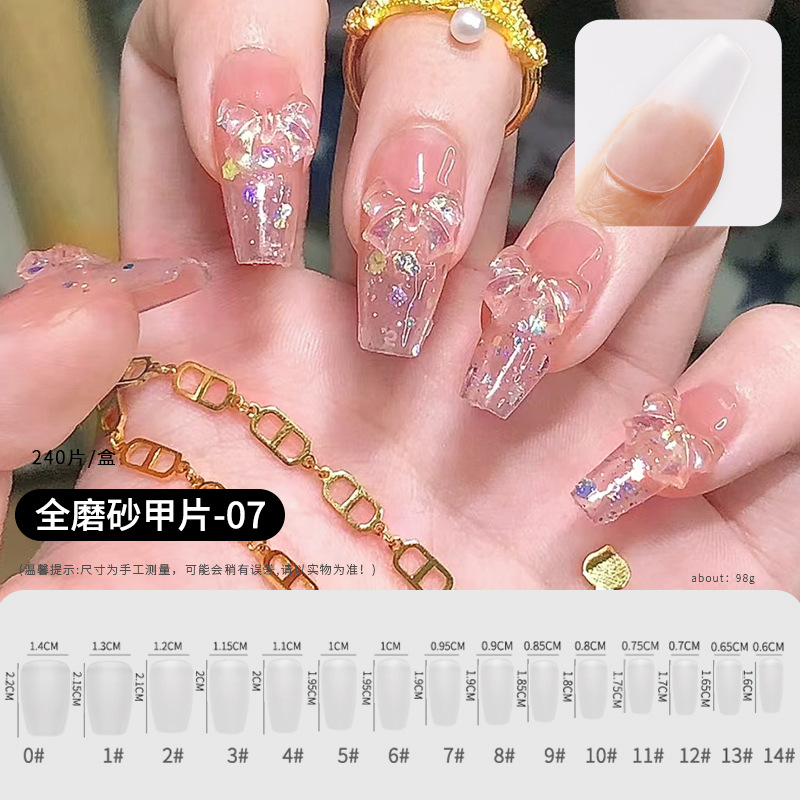 240pcs Press Ons Nails Tips Full Cover Ultra-Thin False Nails Patches Gel Clear Fake Nails Extension Art Accessories E0152A view 2