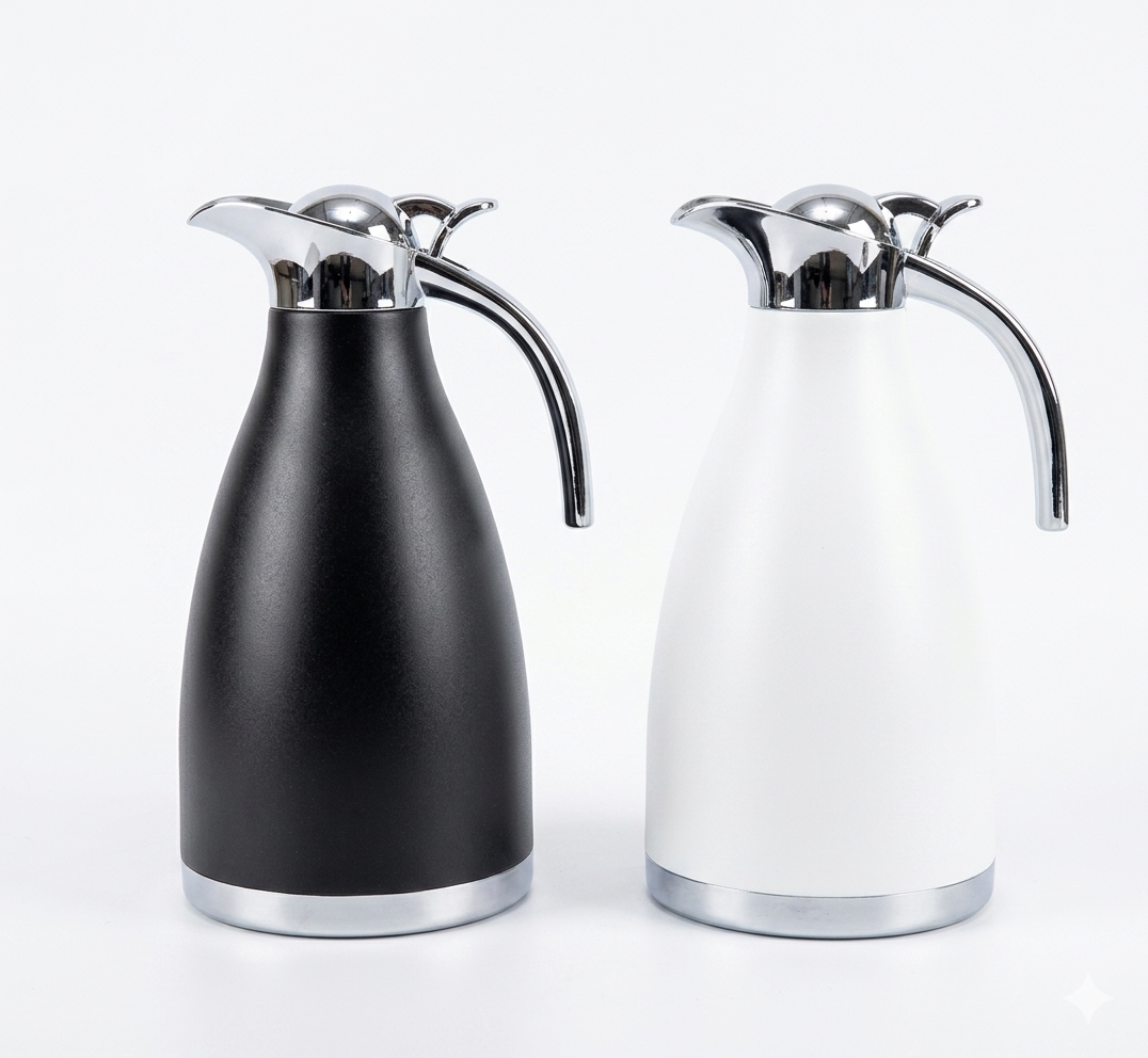 SUNDABESTS 2.0L Stainless Steel Vacuum Coffee Pot – Large Thermos Flask Kettle with Double Wall Insulation for Hot & Cold Drinks, Heavy Duty Silver Vacuum Flask for Home Office Travel & Outdoor