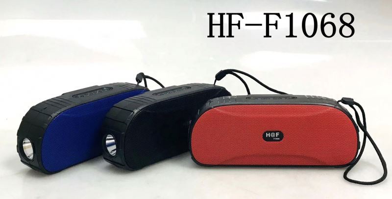 H@F HF-F1068A Portable Bluetooth Speaker – Multi-Function Wireless Speaker with FM Radio, Built-in Flashlight & Carrying Strap (5W, USB/TF Playback)